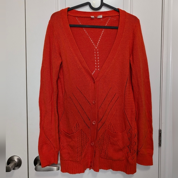 Moth Anthropologie Red Cardigan Cashmere Blend - Picture 3 of 11